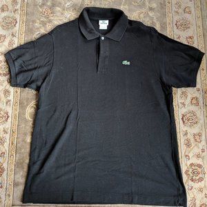Lacoste Black two Button Men's Classic Golf Shirt